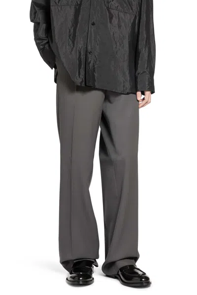 Jil Sander Straight Leg Wool Gabardine Trousers In Gray