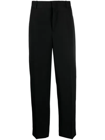 Jil Sander Straight-leg Wool Trousers In Black