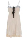 Jil Sander Straight Neckline Silk Dress With Ruffle Detail