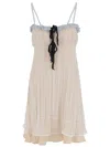 Jil Sander Straight Neckline Silk Dress With Ruffle Detail