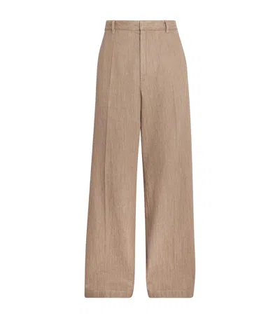 Jil Sander Straight Tailored Jeans In Brown