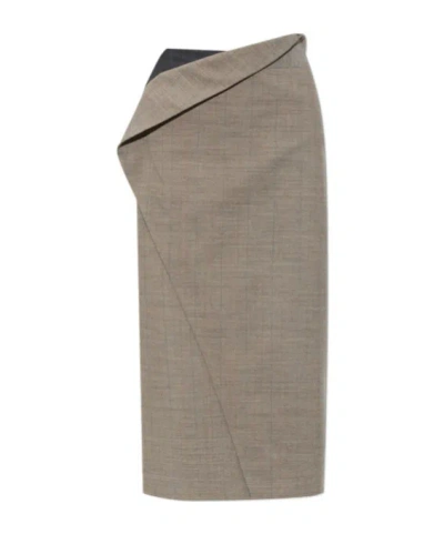 Jil Sander Straight-cut Skirt In Gray