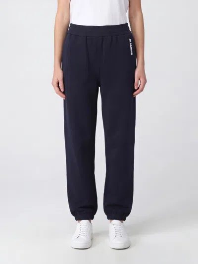 Jil Sander Straight-leg Cotton Jogging Trousers With Elasticated Waistband In Blue