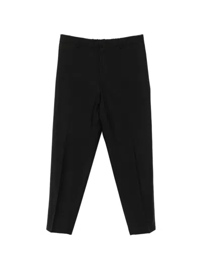 Jil Sander Straight-leg Cotton Trousers In Black