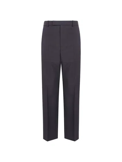 Jil Sander Tailored Trousers Belt Loops Pleats Back Pockets In Blue