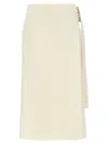 Jil Sander Waist Belt Knee-length Skirt With Side Buckle In White