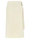 Jil Sander Waist Belt Knee-length Skirt With Side Buckle In White