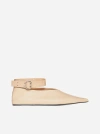 Jil Sander Scarpa Leather Ballerina Shoes In Bone