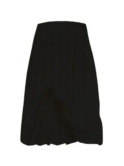 Jil Sander Strapless Bubble-hem Asynnetric Dress In Black