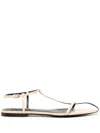 Jil Sander Toe Leather Sandals In Neutrals