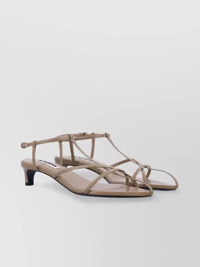 JIL SANDER STRAPPY KITTEN HEEL SANDALS