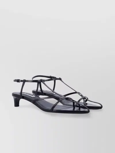 Jil Sander Cage Sandal Kitten Heel In Black