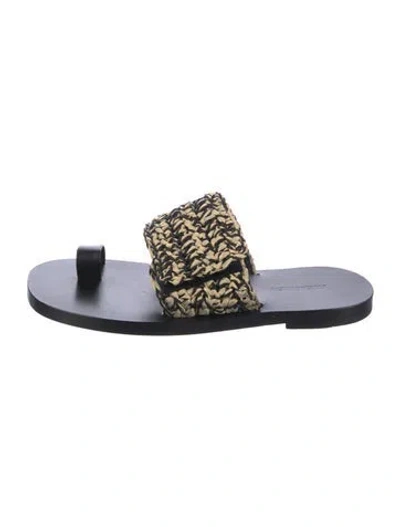 Pre-owned Jil Sander Straw Slides In Neutral