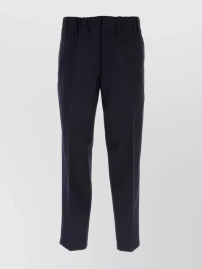 Jil Sander Streamlined Wool Blend Trousers In Black