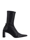 Jil Sander Block Heel Leather Ankle Boots In Black