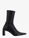 Jil Sander Block Heel Leather Ankle Boots In Black