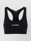 Jil Sander Black Sports Bra With Logo Lettering On The Front In Tech Fabric Stretch Woman
