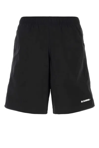 Jil Sander Stretch Nylon Swimming Shorts In Black