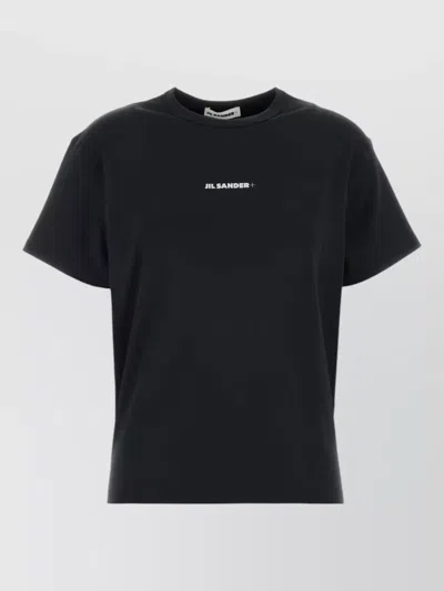 Jil Sander Stretch Polyester Crew Neck Short Sleeve T-shirt In Black