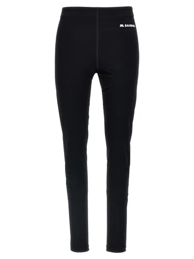 Jil Sander Stretch Technical Fabric Leggings In Black
