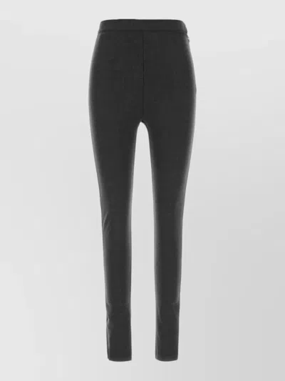 Jil Sander Stretch Virgin Wool Blend Slim Trousers In Black