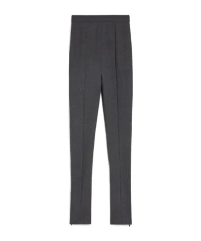 Jil Sander Stretch Wool Leggings In Gray