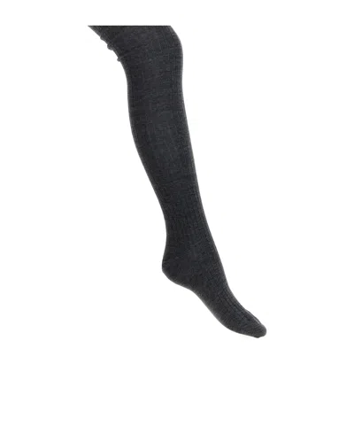 Jil Sander Stretched Ribbed Tights In Black