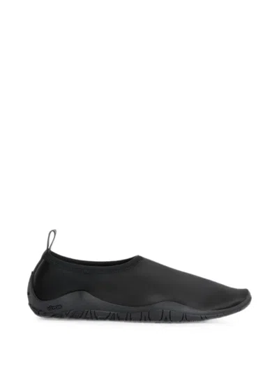Jil Sander Stretch-satin Vibram Sneakers In Black