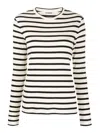 Jil Sander Striped Ribbed Cotton T-shirt In White