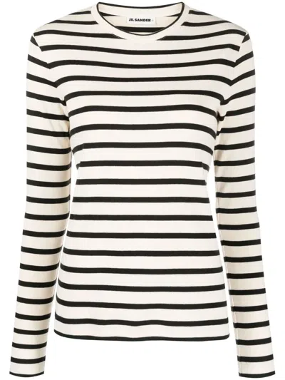 JIL SANDER STRIPE-PRINT COTTON T-SHIRT