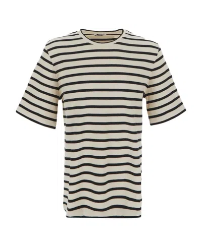 Jil Sander Stripe-print Short-sleeved T-shirt In White