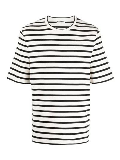 Jil Sander Marinière Cotton T-shirt In White