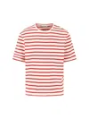 Jil Sander Striped-pattern Logo-patch T-shirt In Multi