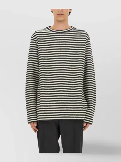 Jil Sander Striped Boxy Fit Knitwear With Ribbed Finish In Multicolour