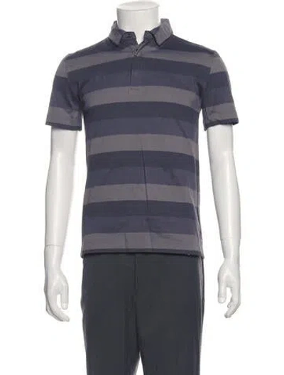 Pre-owned Jil Sander Striped Collar Polo Shirt W/ Tags In Gray