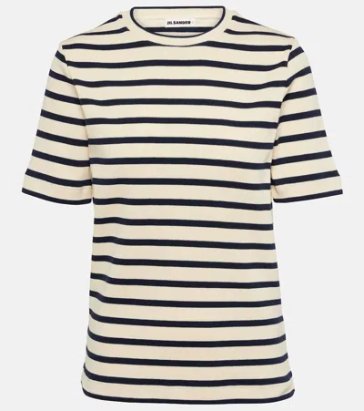 JIL SANDER STRIPED COTTON JERSEY T-SHIRT