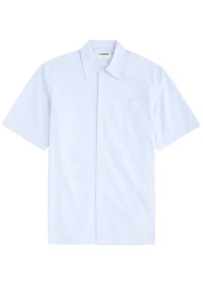 Jil Sander Striped Cotton-poplin Shirt In Light Blue