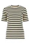 Jil Sander Heavy Cotton Jersey Striped T-shirt In Neutral