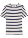 Jil Sander Striped Knitted Cotton T-shirt In Black