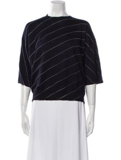 Pre-owned Jil Sander Striped Crew Neck Sweater In Blue