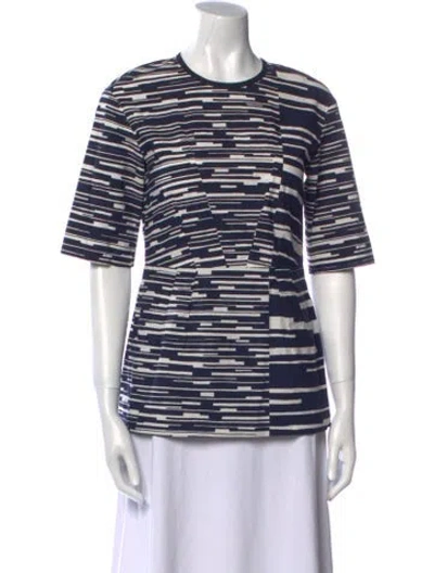 Pre-owned Jil Sander Striped Crew Neck T-shirt In Blue