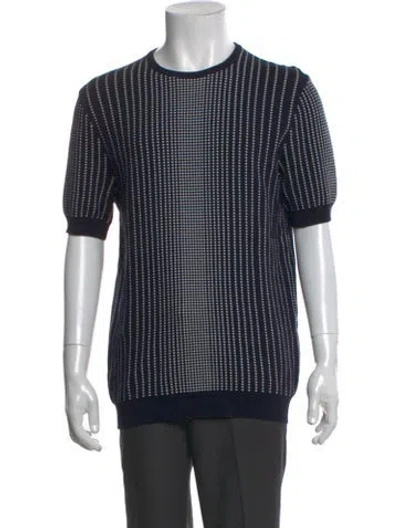 Pre-owned Jil Sander Striped Crew Neck T-shirt In Blue