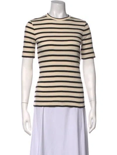 Pre-owned Jil Sander Striped Crew Neck T-shirt In Neutrals