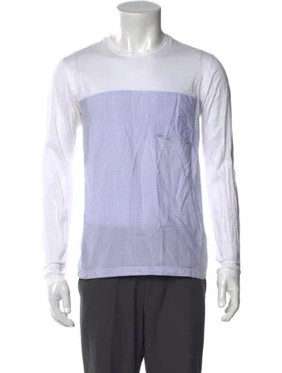 Pre-owned Jil Sander Striped Crew Neck T-shirt In White
