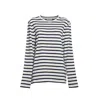 Jil Sander + Striped Crewneck Sweatshirt In White