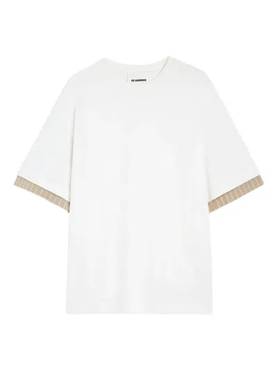 JIL SANDER STRIPED DOUBLE-LAYER T-SHIRT