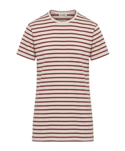 Jil Sander Striped Mini Dress In Neutral
