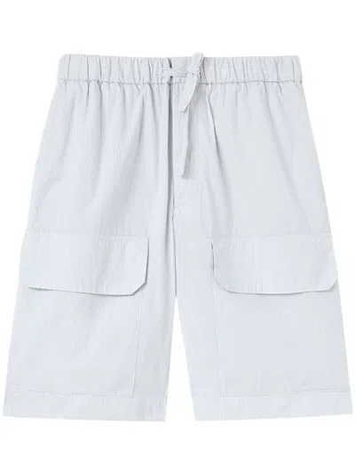Jil Sander Striped Knee-length Bermuda Shorts In Blue