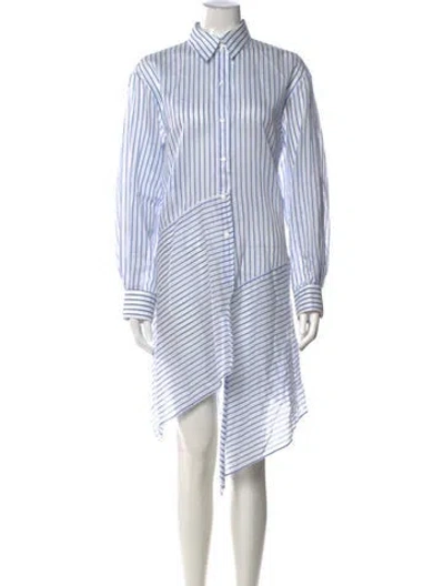 Pre-owned Jil Sander Striped Knee-length Dress In Blue
