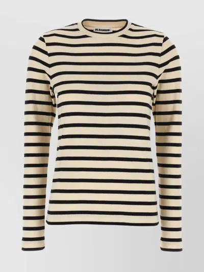 Jil Sander Striped Knit Sweater Long Sleeves In Multi